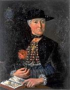 unknow artist Damenportrat Anna Maria Holzmann in Zuger Burgertracht Sweden oil painting artist